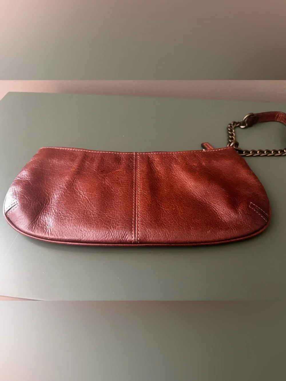 Vintage Fossil Patchwork Leather Wristlet Wallet Suede Boho Zipper Clutch Flower